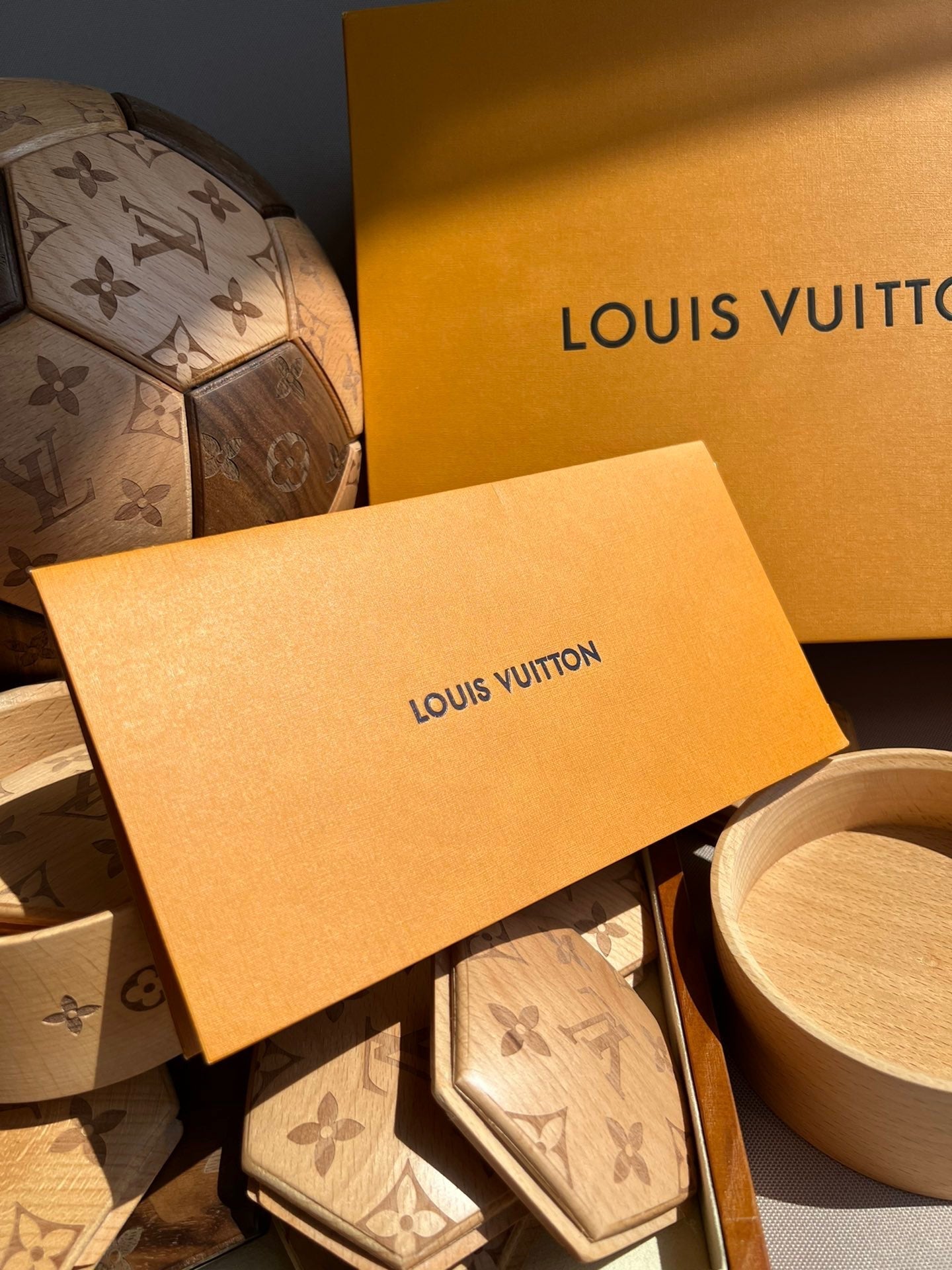 CUSTOM LV SOCCER BALL DISPLAY