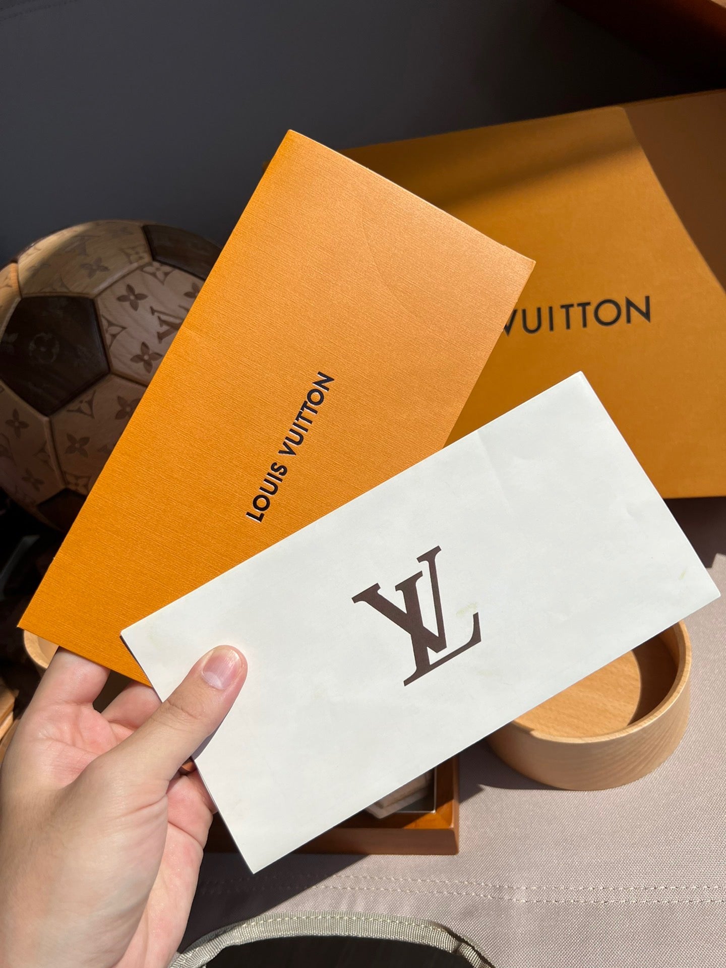 CUSTOM LV SOCCER BALL DISPLAY