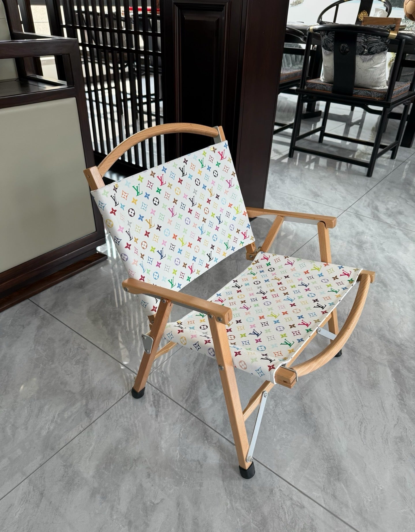 CUSTOM LV FOLDING CHAIR (MULTICOLOUR)