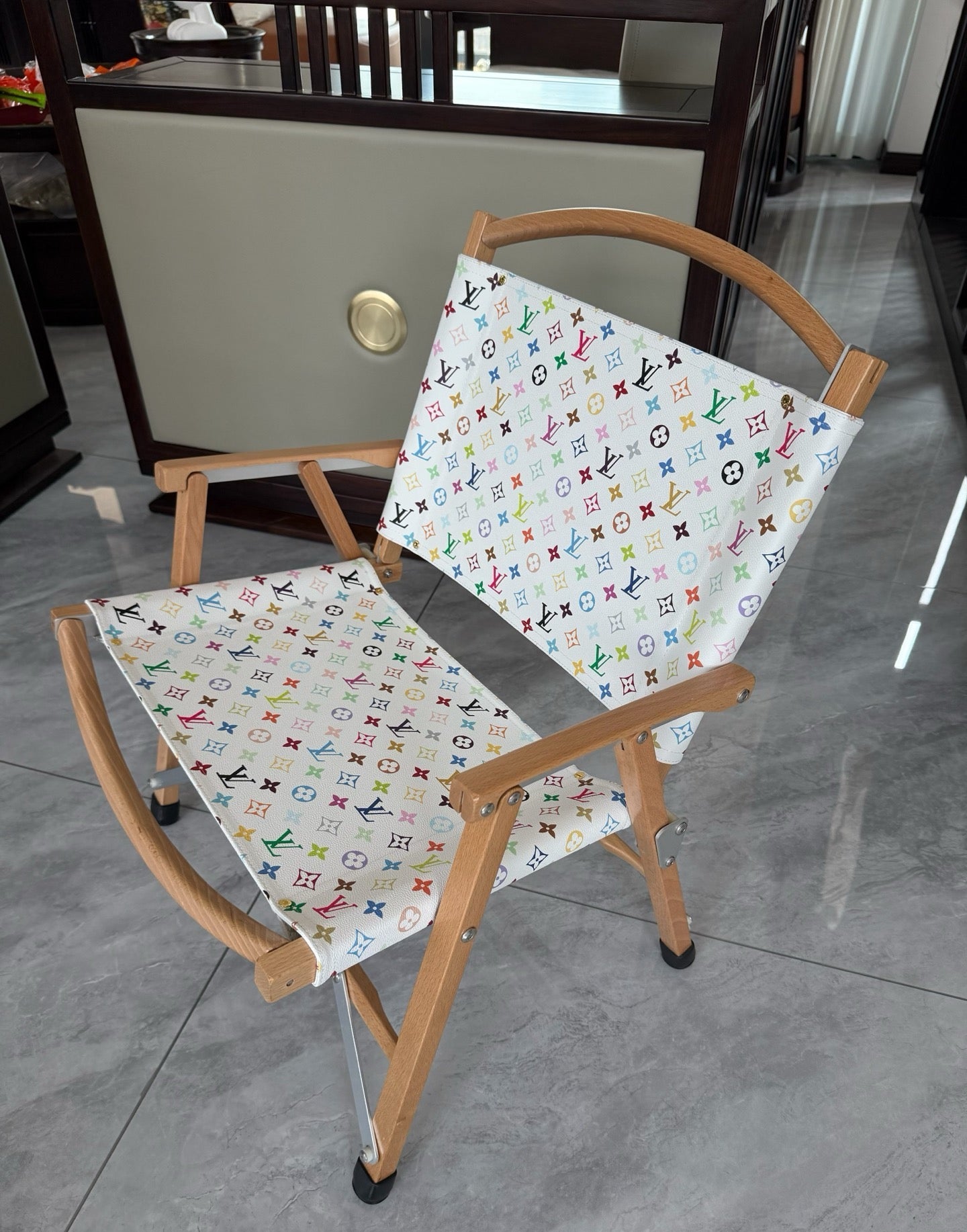 CUSTOM LV FOLDING CHAIR (MULTICOLOUR)