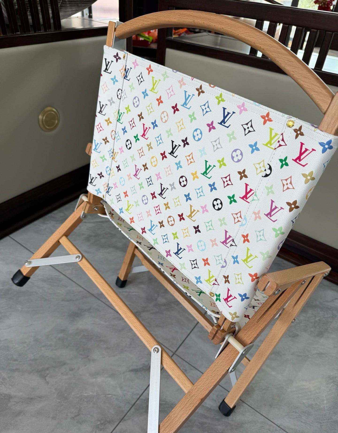 CUSTOM LV FOLDING CHAIR (MULTICOLOUR)