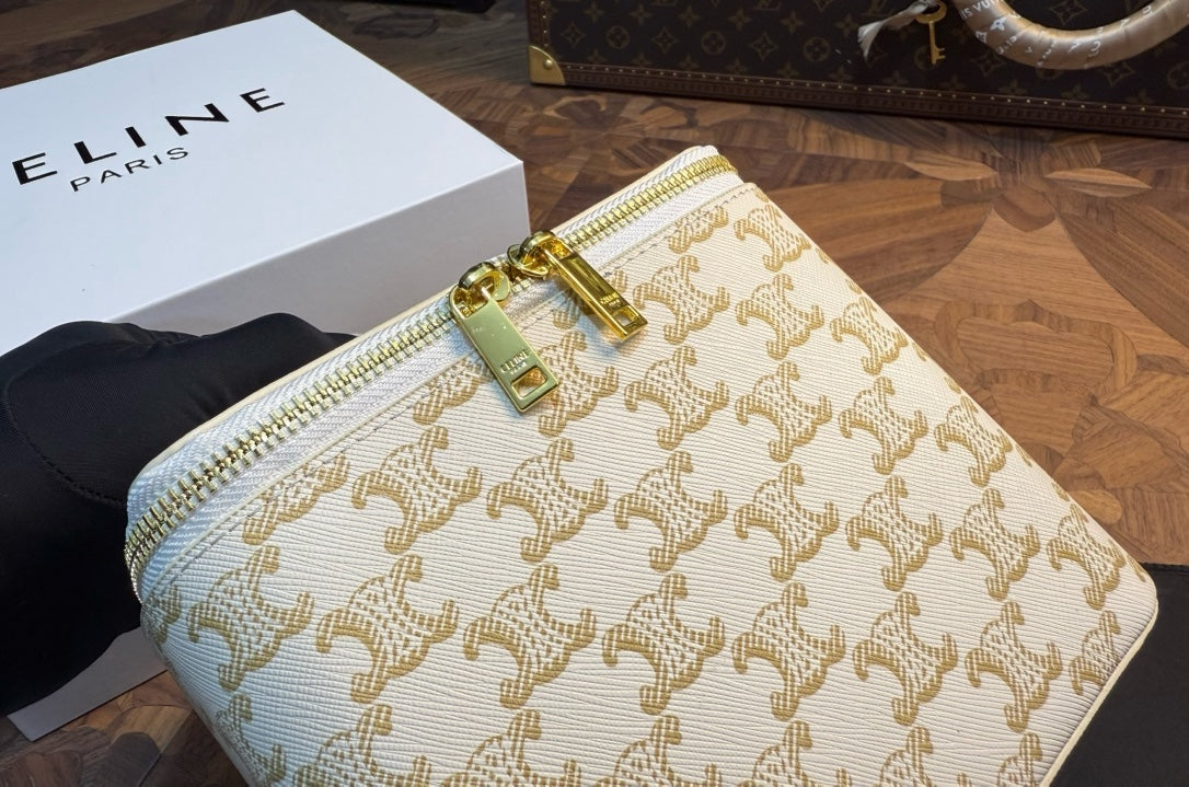 CELINE MAKE UP VANITY BAG (WHITE)