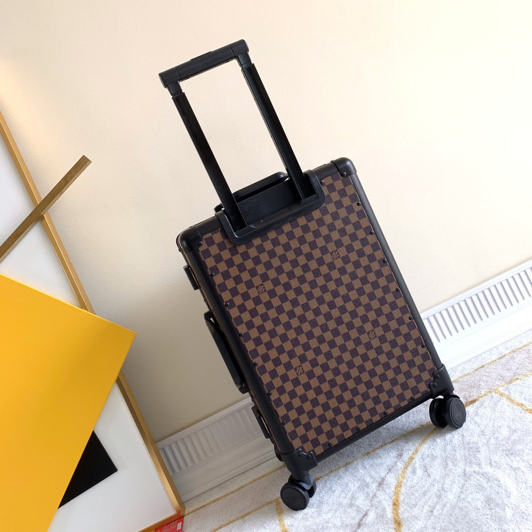 CUSTOM BROWN DAMIER CABIN 37L ZIPLESS SUITCASE