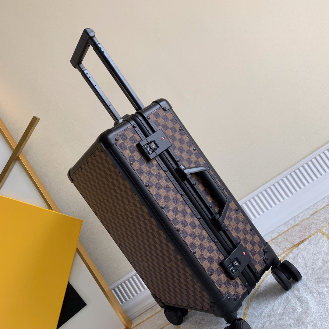 CUSTOM BROWN DAMIER CABIN 37L ZIPLESS SUITCASE