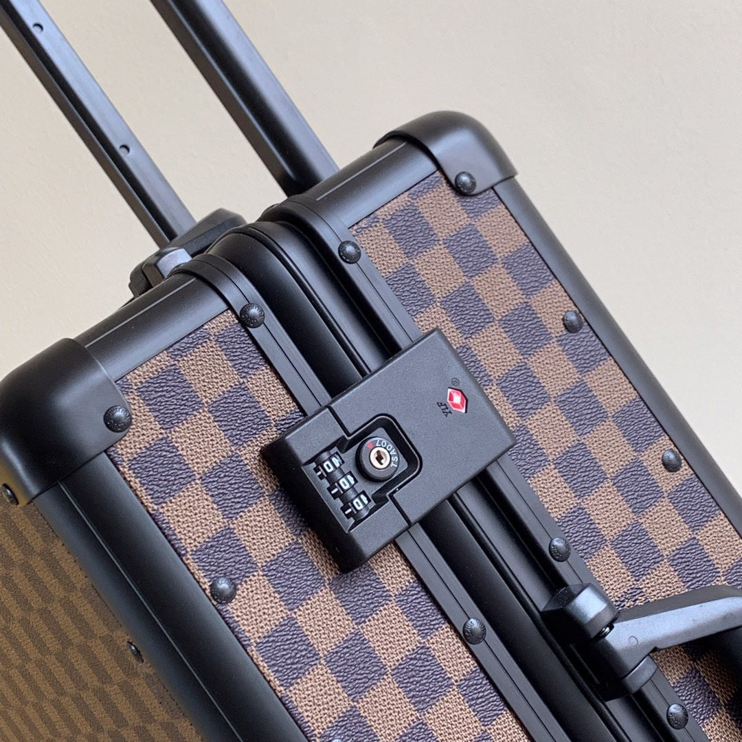 CUSTOM BROWN DAMIER CABIN 37L ZIPLESS SUITCASE