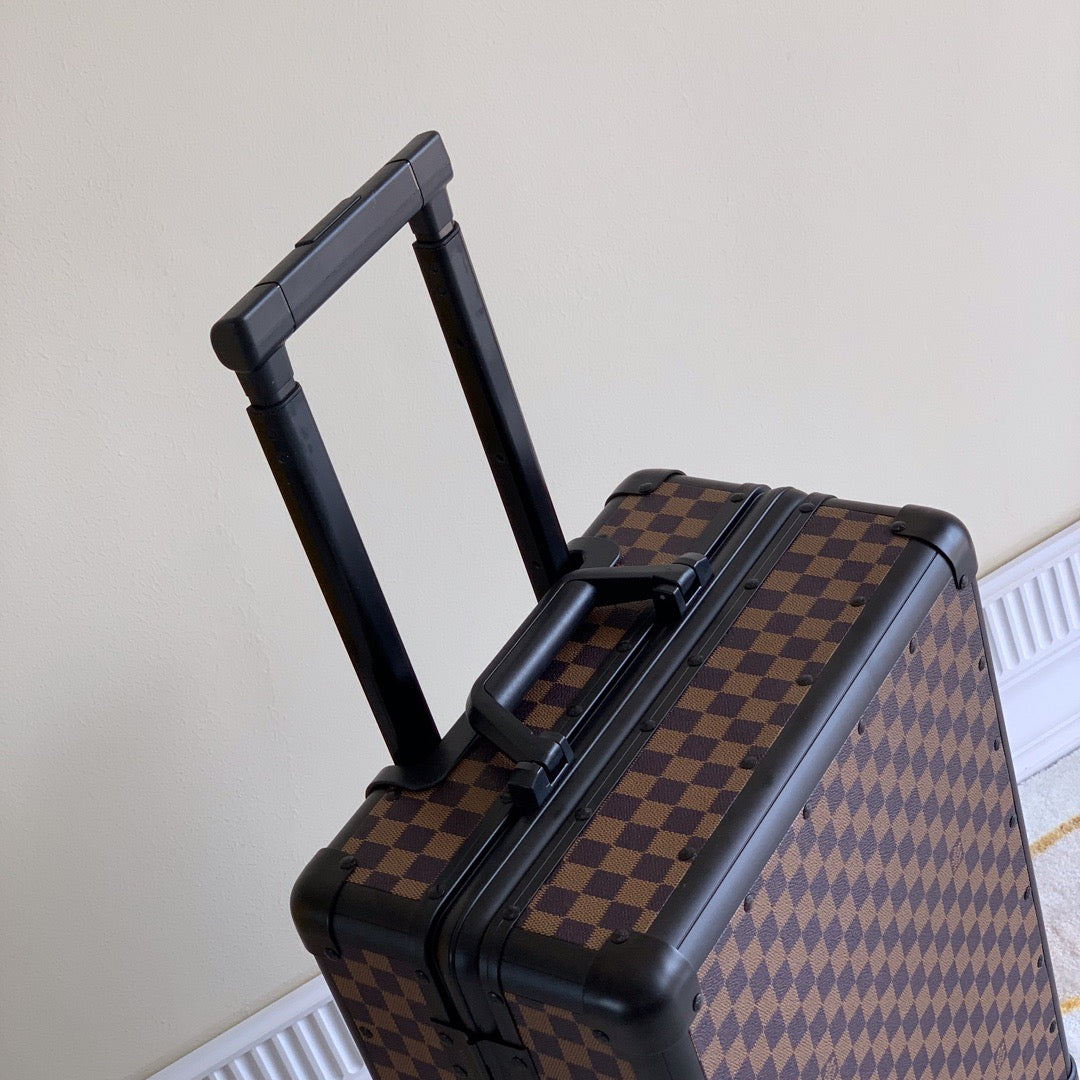 CUSTOM BROWN DAMIER CABIN 37L ZIPLESS SUITCASE