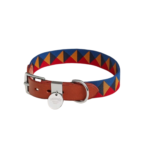 HERMES DOG COLLAR AND LEASH (TRIANGLES)