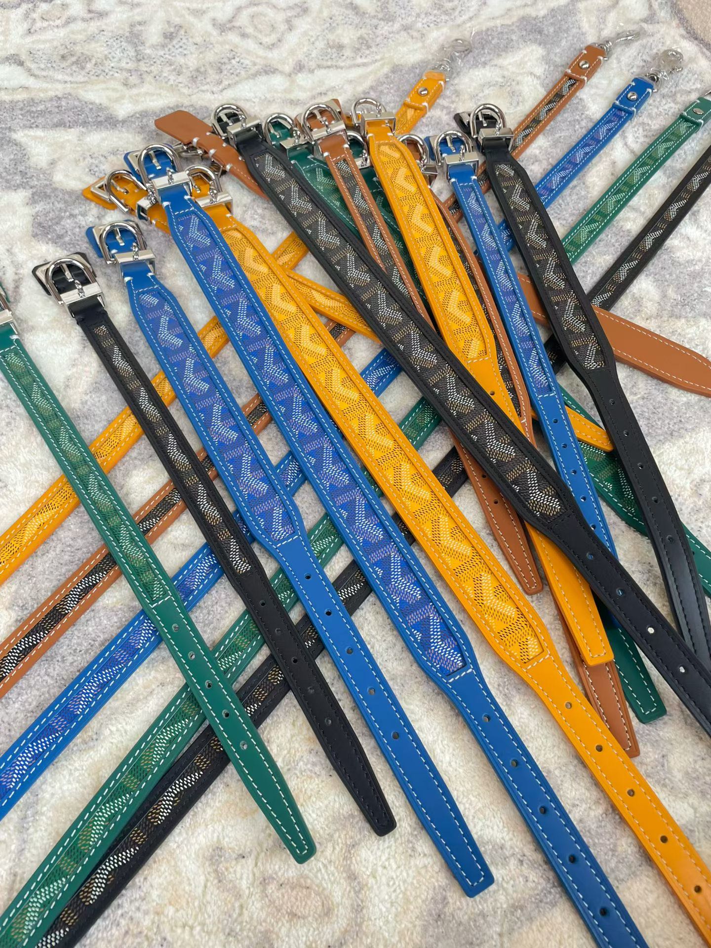 GOYARD DOG COLLAR AND LEASH