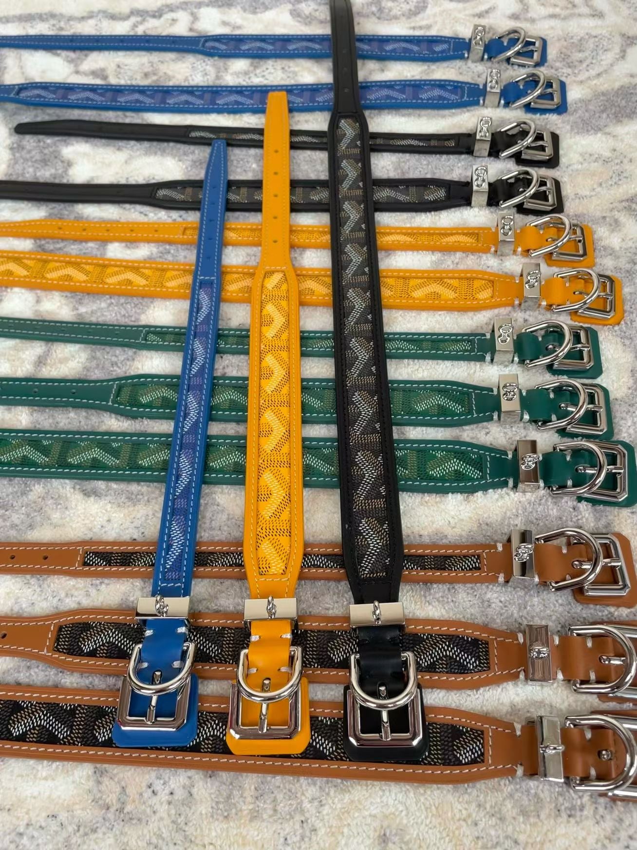 GOYARD DOG COLLAR AND LEASH
