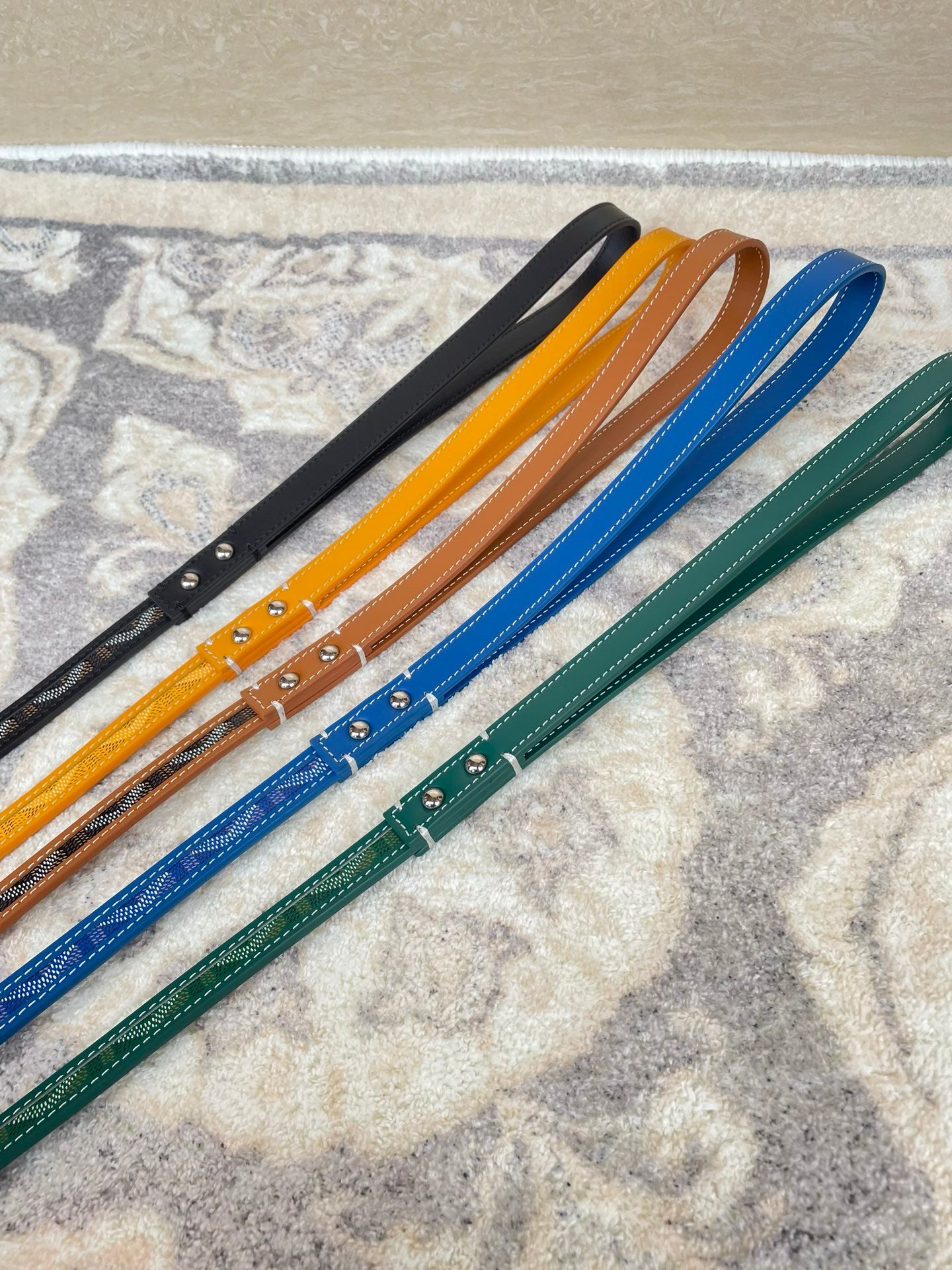 GOYARD DOG COLLAR AND LEASH
