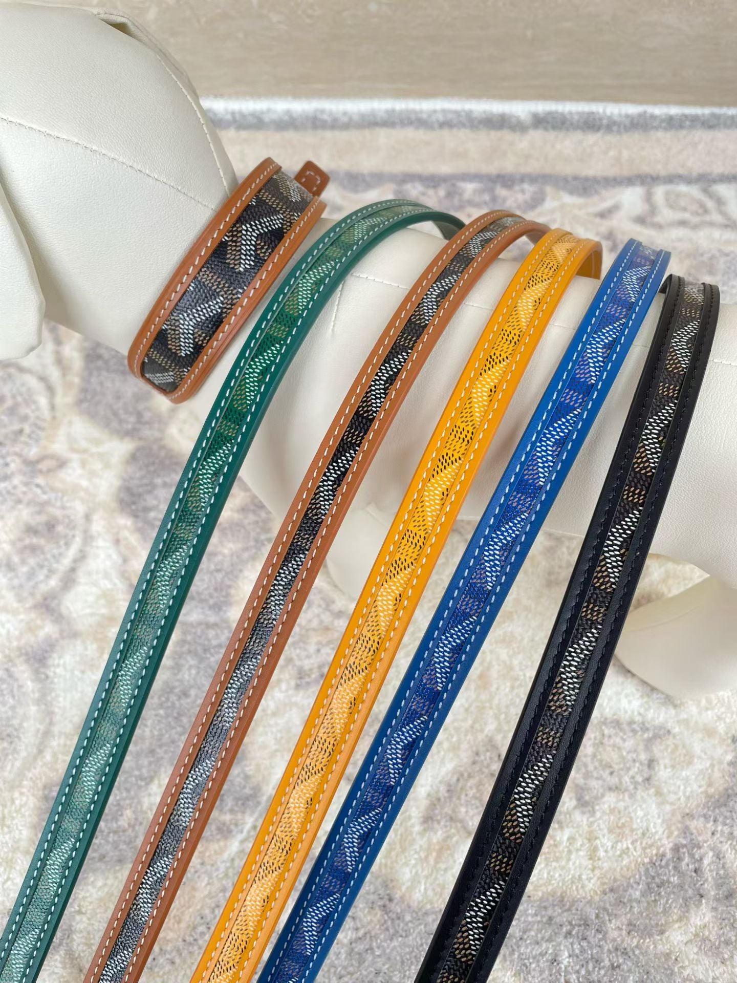 GOYARD DOG COLLAR AND LEASH