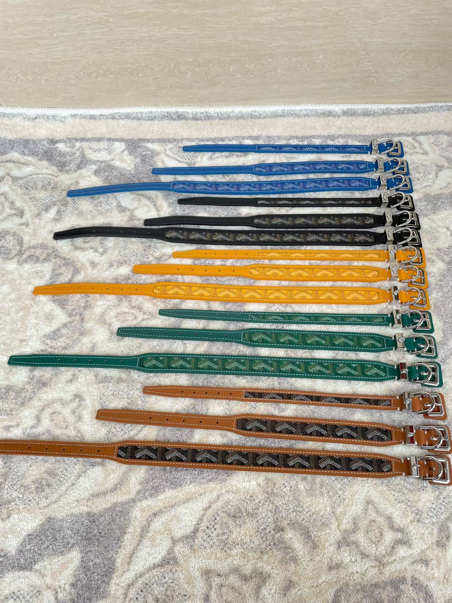 GOYARD DOG COLLAR AND LEASH