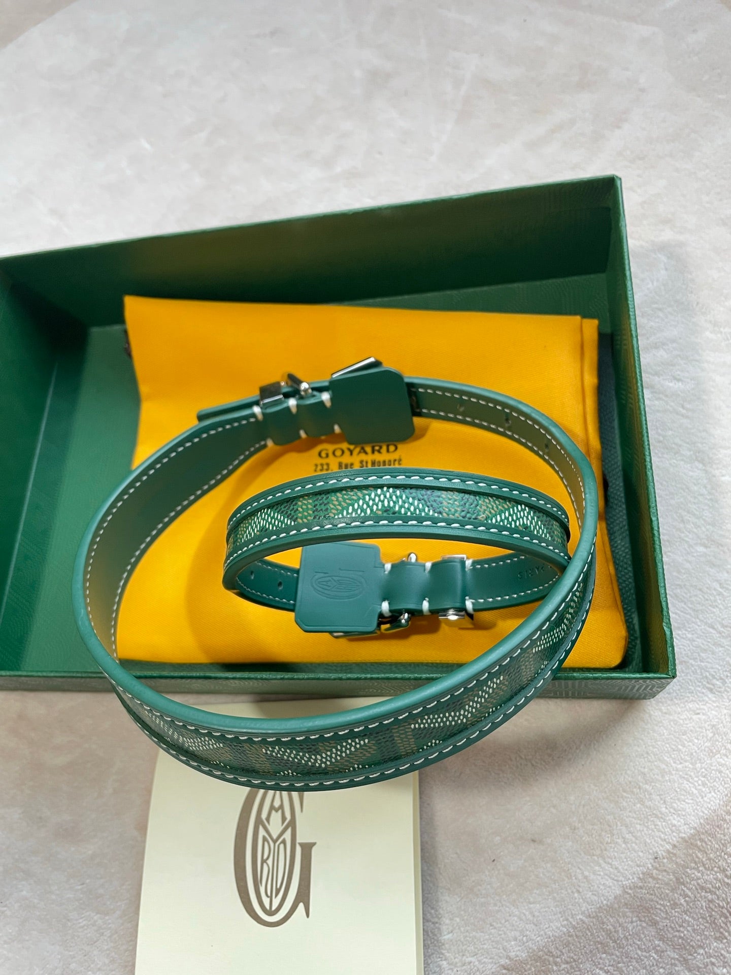 GOYARD DOG COLLAR AND LEASH