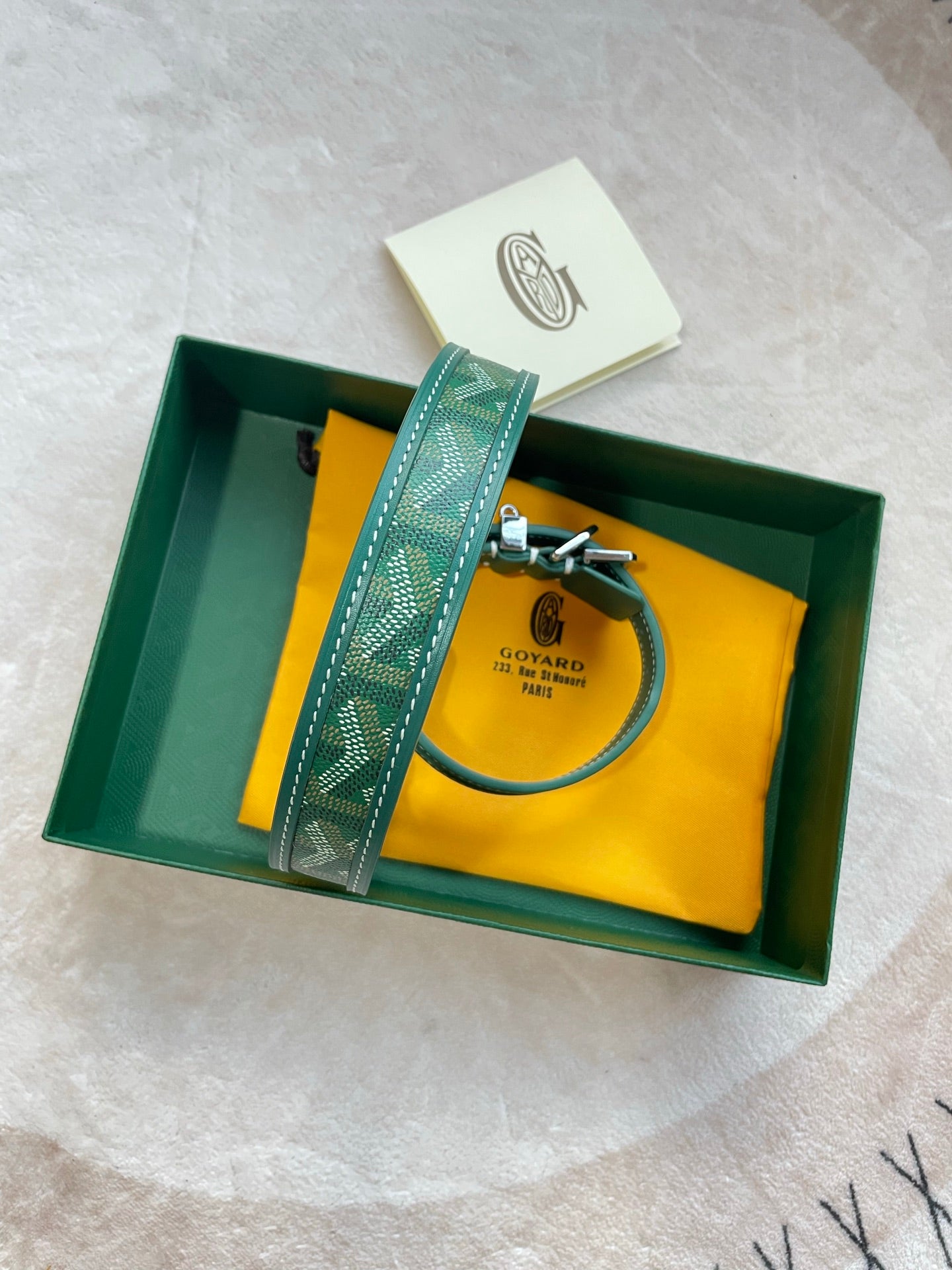 GOYARD DOG COLLAR AND LEASH