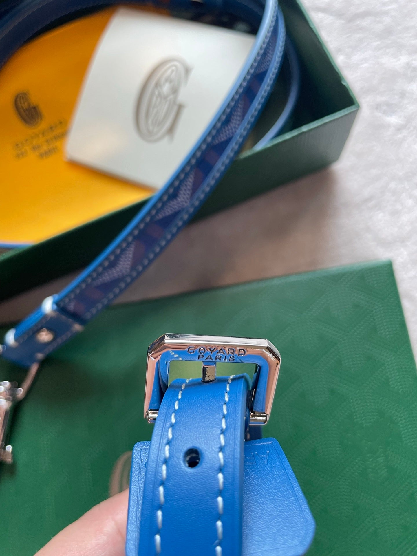 GOYARD DOG COLLAR AND LEASH