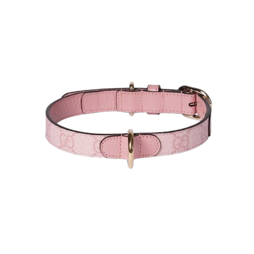 GUCCI DOG COLLAR AND LEASH (PINK)