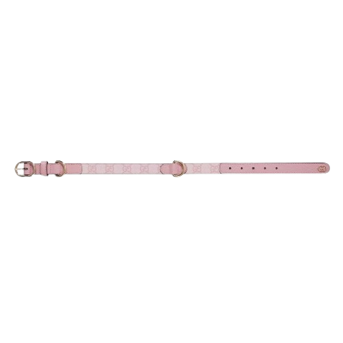 GUCCI DOG COLLAR AND LEASH (PINK)