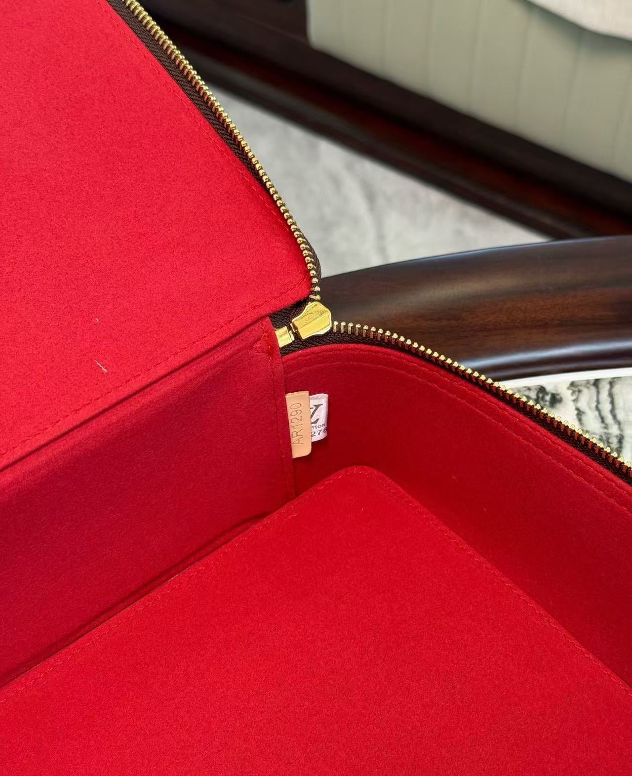 CUSTOM LV MAKE UP 3 IN 1 POUCH SET (CHERRY)