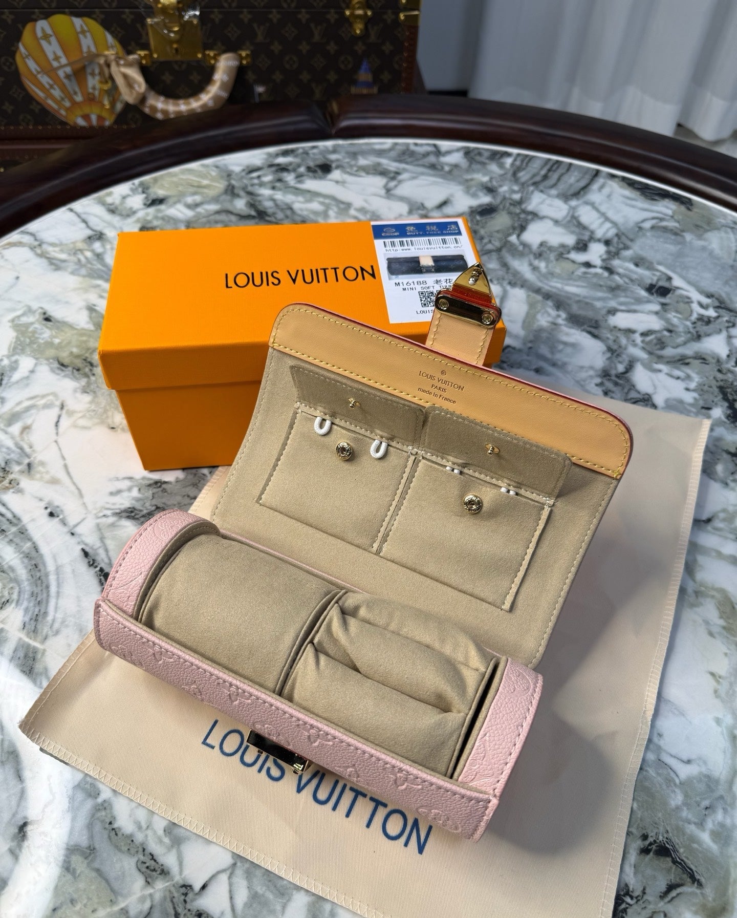 LV MONOGRAM JEWELRY CASE (PINK)