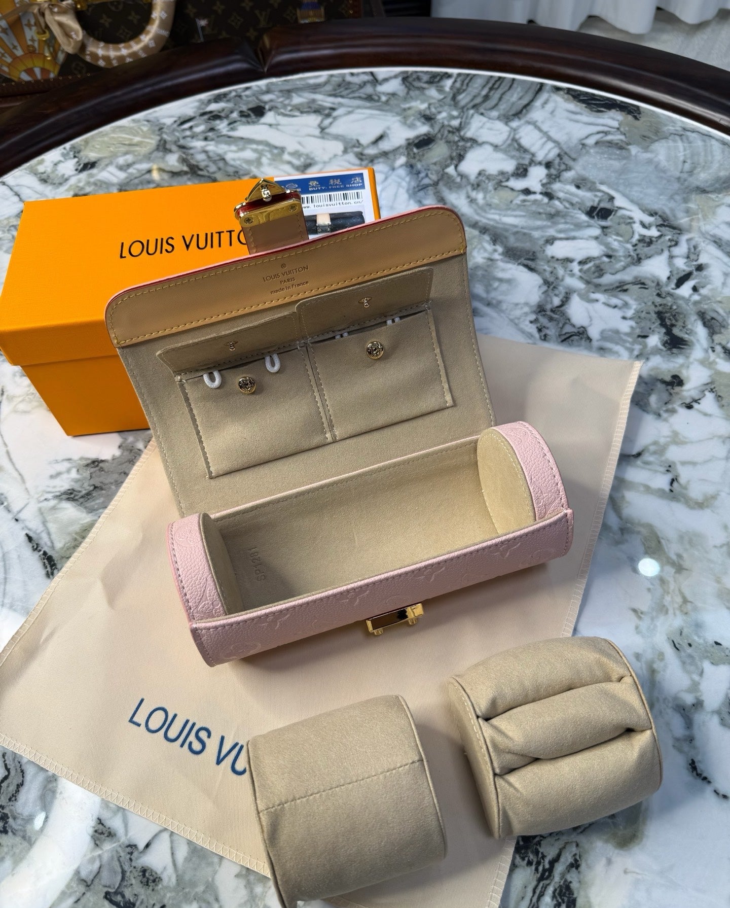LV MONOGRAM JEWELRY CASE (PINK)