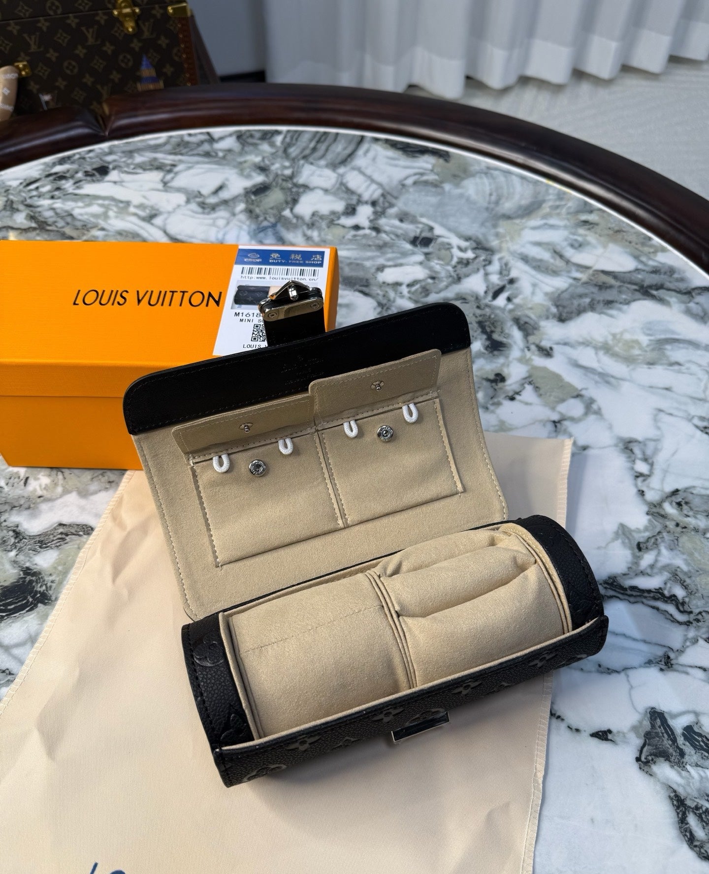 LV MONOGRAM JEWELRY CASE (TRIPLE BLACK)