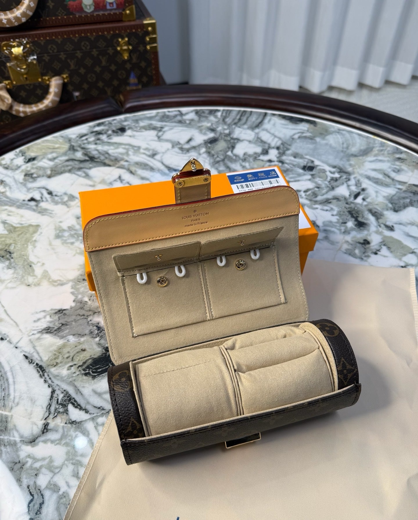 LV MONOGRAM JEWELRY CASE (BROWN)