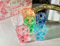 CHRISTIAN COLOUR CRYSTAL CUP SET OF 6
