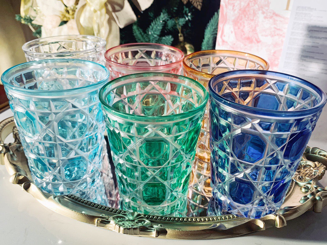 CHRISTIAN COLOUR CRYSTAL CUP SET OF 6