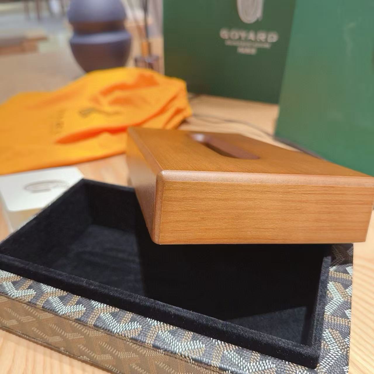 GOYARD TISSUE BOX COVER