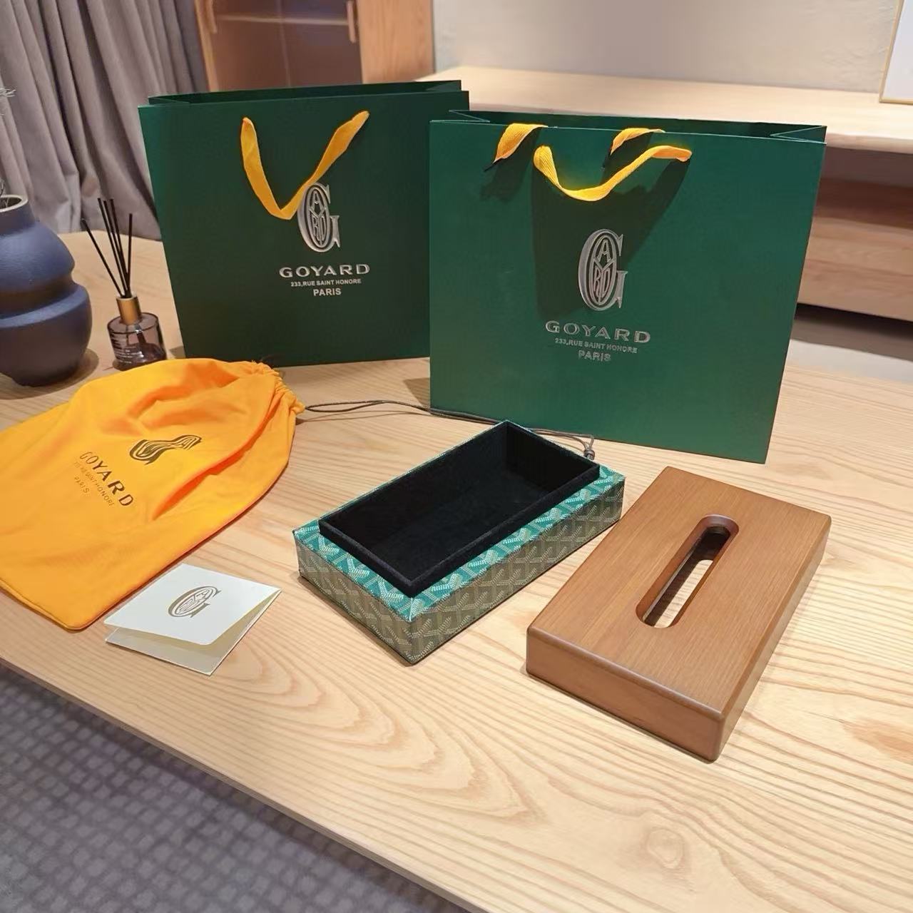 GOYARD TISSUE BOX COVER