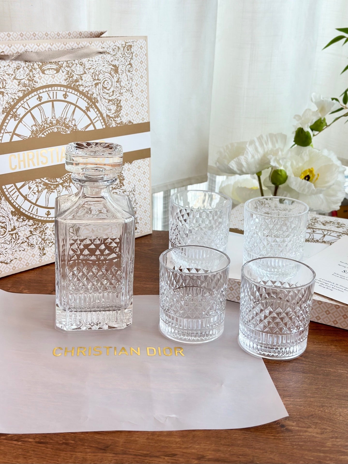 CHRISTIAN WHISKEY DECANTER SET