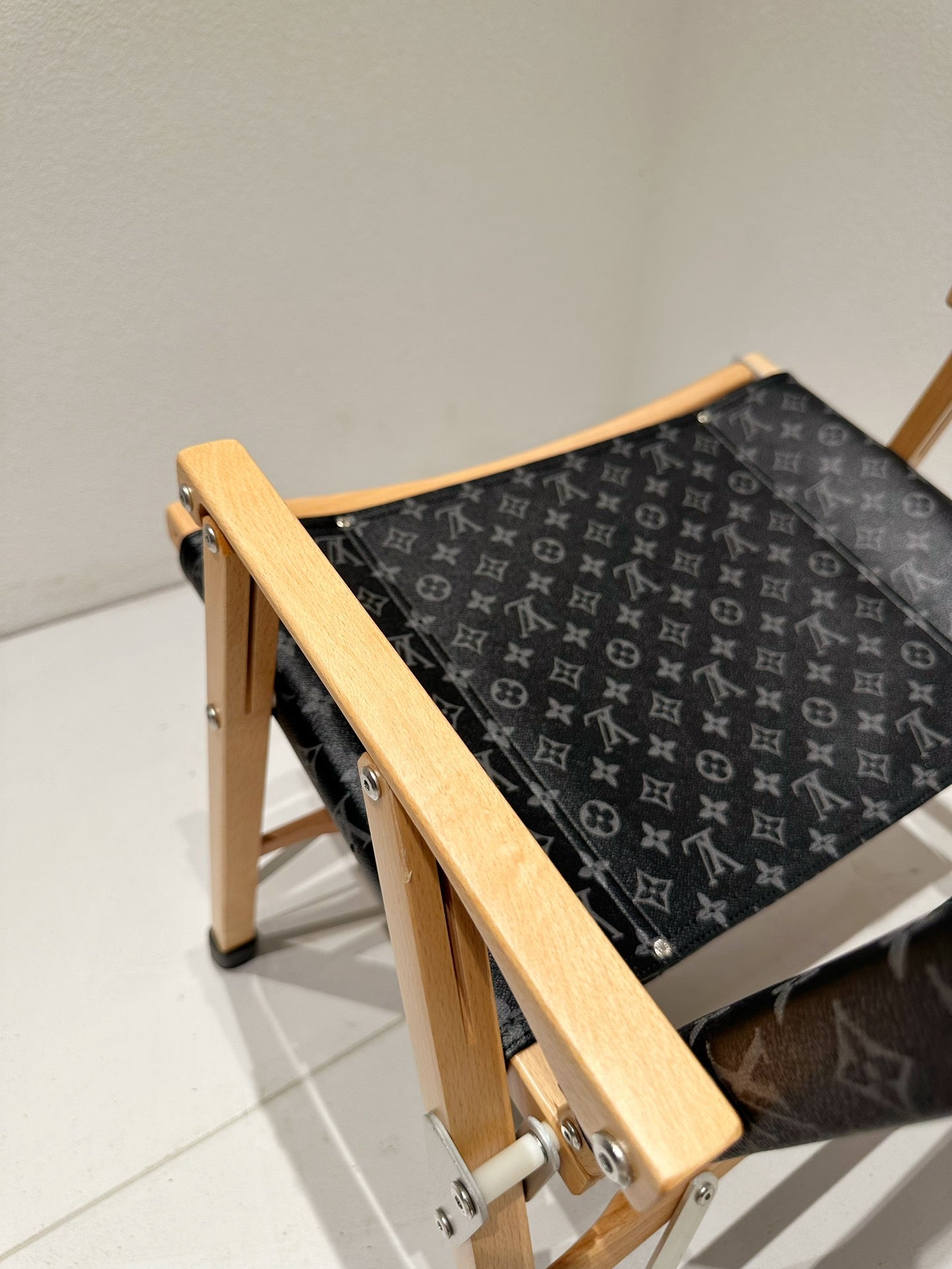 CUSTOM LV FOLDING CHAIR (BLACK MONOGRAM)