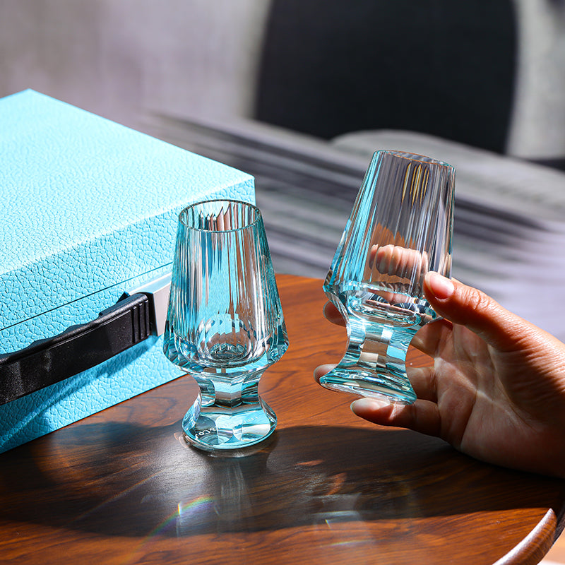 TIFFANY GLASS CUP SET