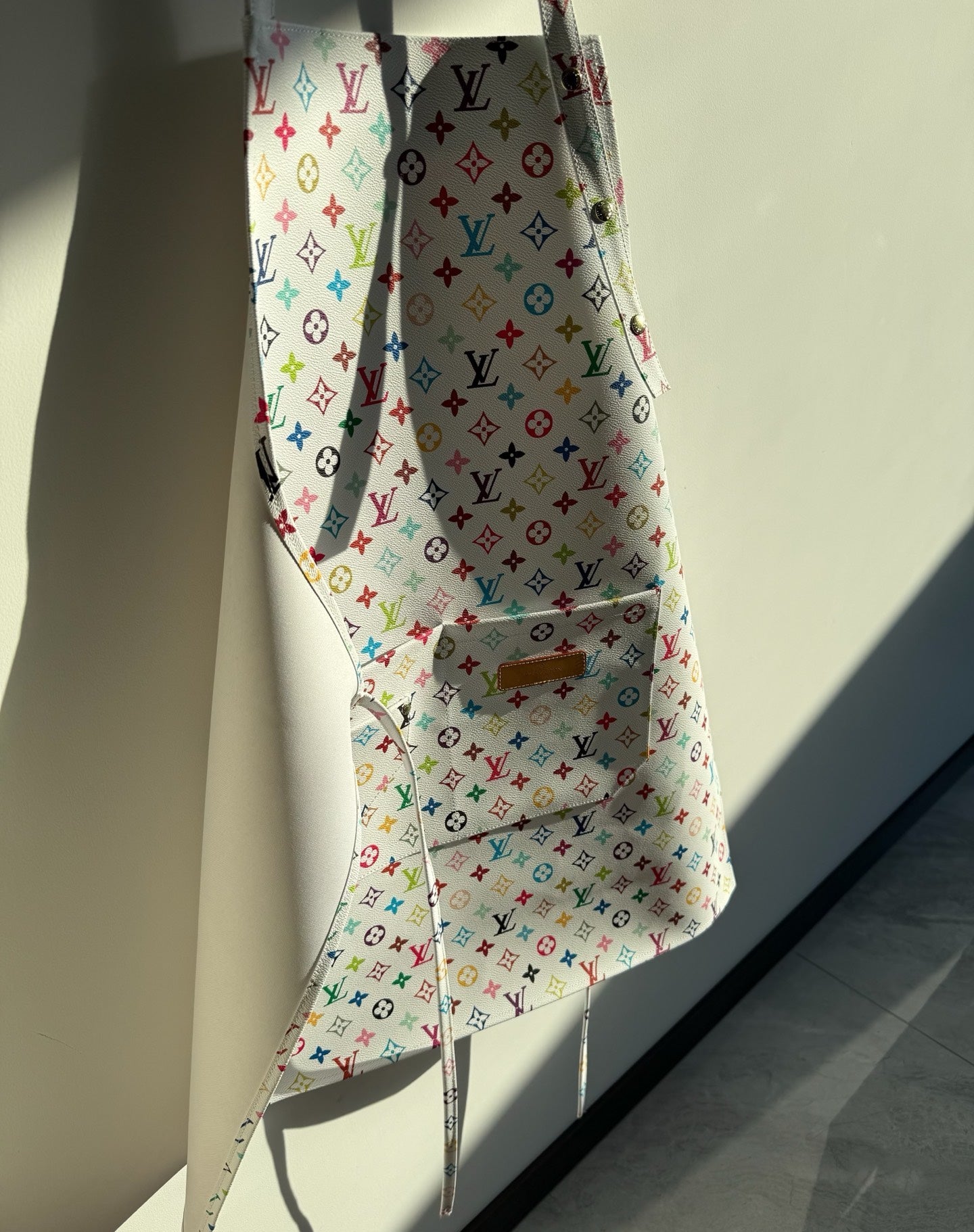 CUSTOM LV LEATHER APRON (MURAKAMI)