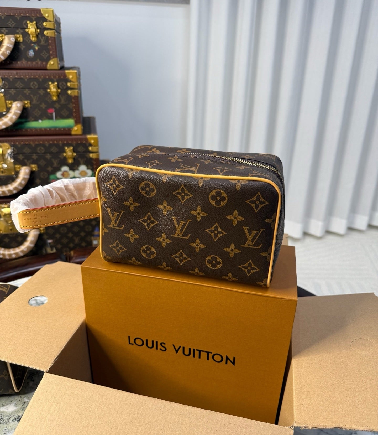 CUSTOM LV VANITY POUCH (YELLOW)