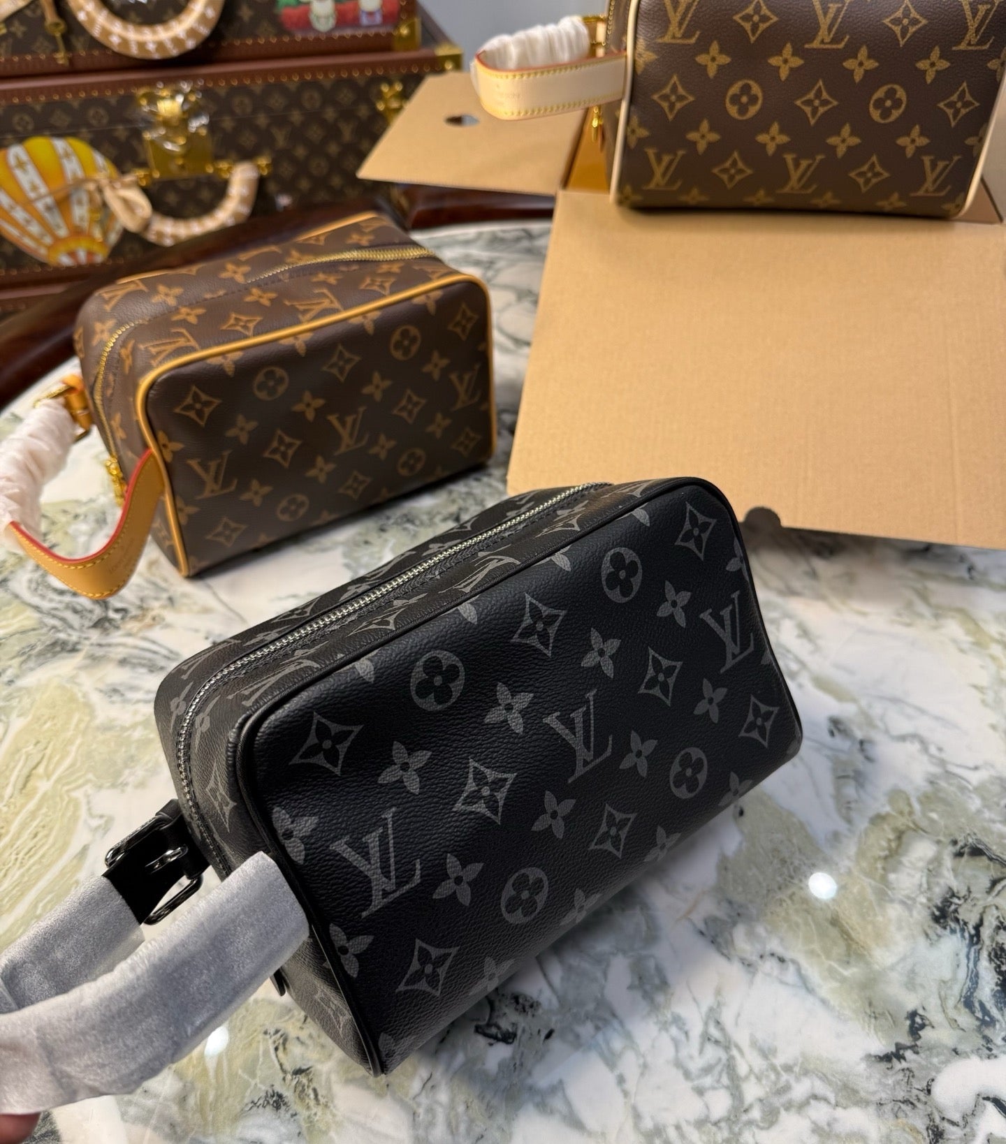 CUSTOM LV VANITY POUCH (BLACK)