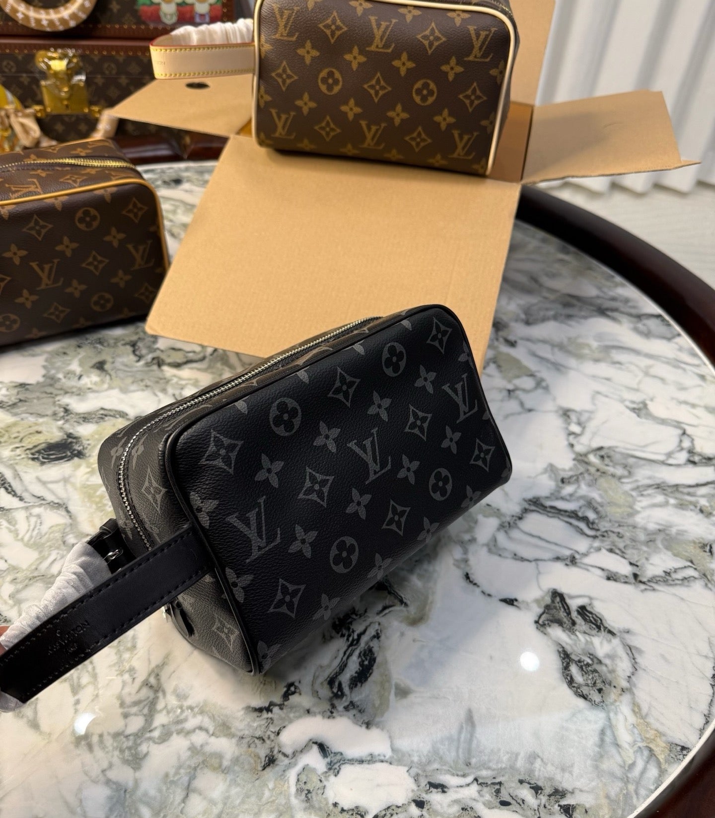 CUSTOM LV VANITY POUCH (BLACK)