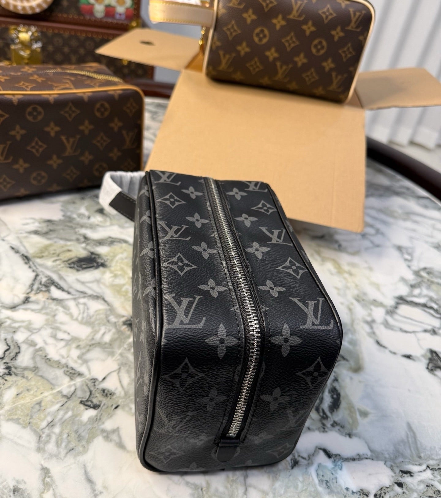 CUSTOM LV VANITY POUCH (BLACK)