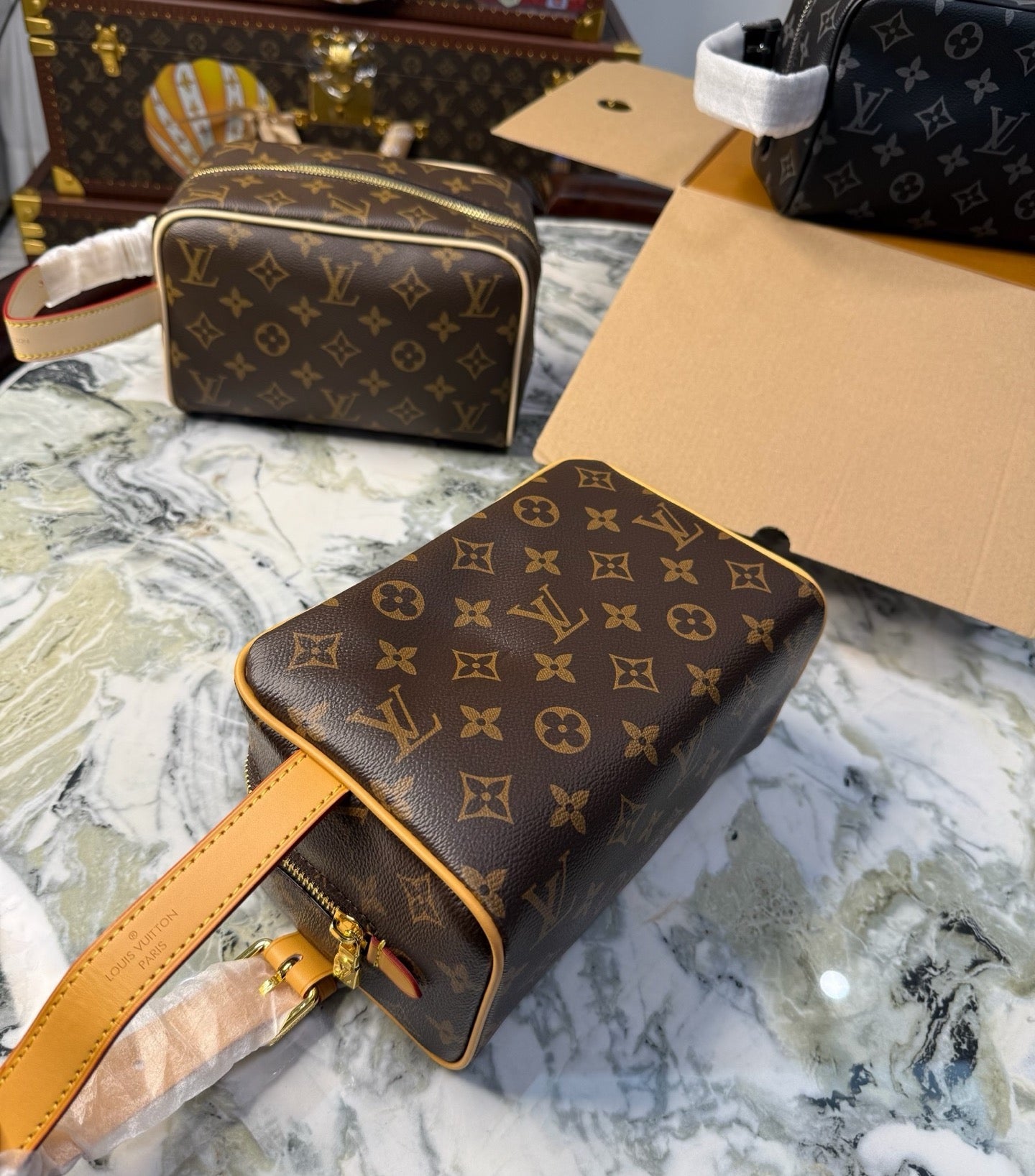 CUSTOM LV VANITY POUCH (YELLOW)