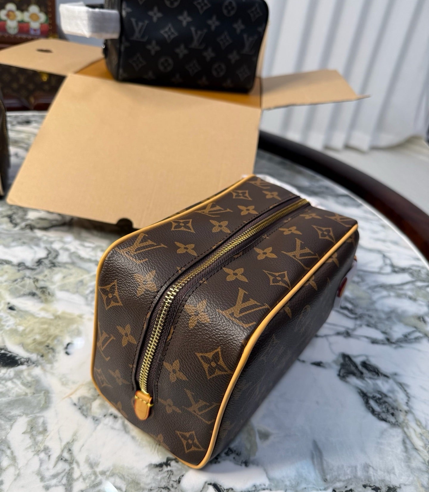 CUSTOM LV VANITY POUCH (YELLOW)