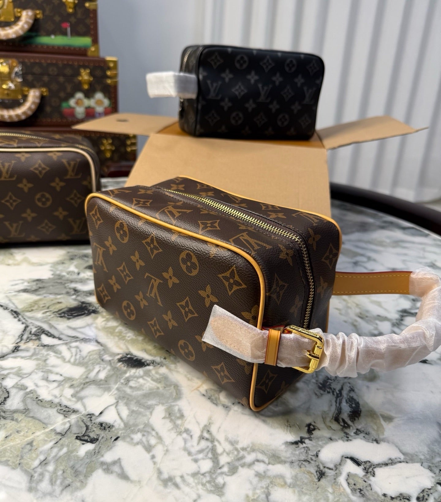 CUSTOM LV VANITY POUCH (YELLOW)