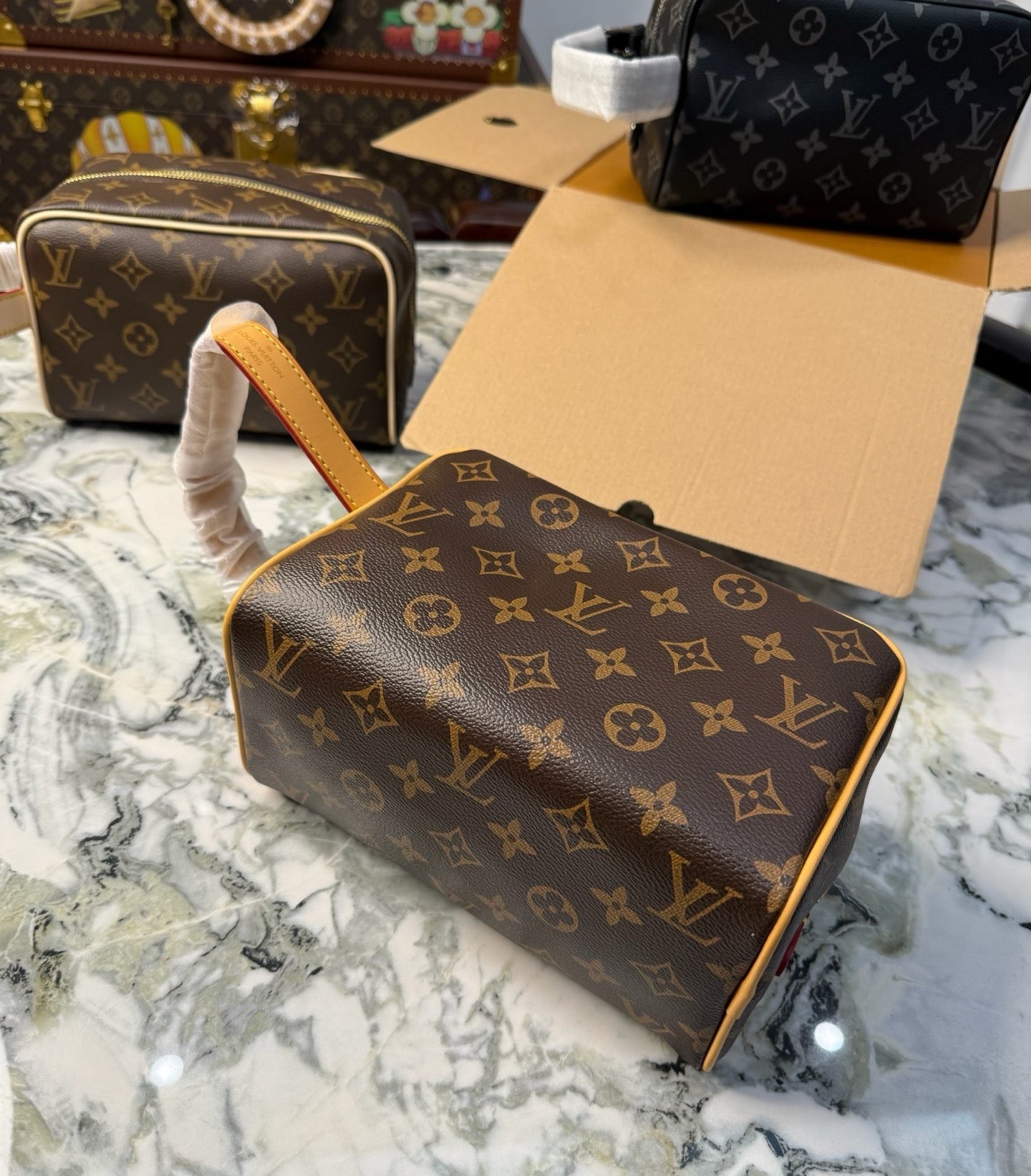 CUSTOM LV VANITY POUCH (YELLOW)