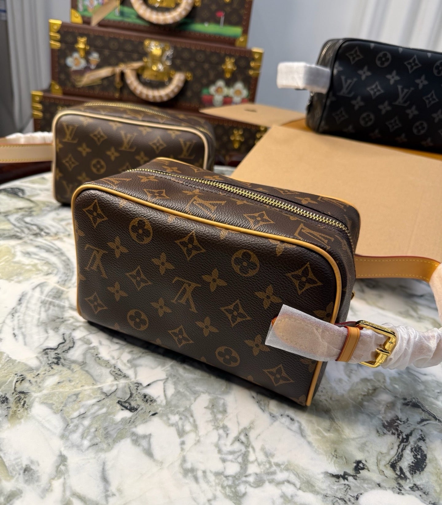 CUSTOM LV VANITY POUCH (YELLOW)
