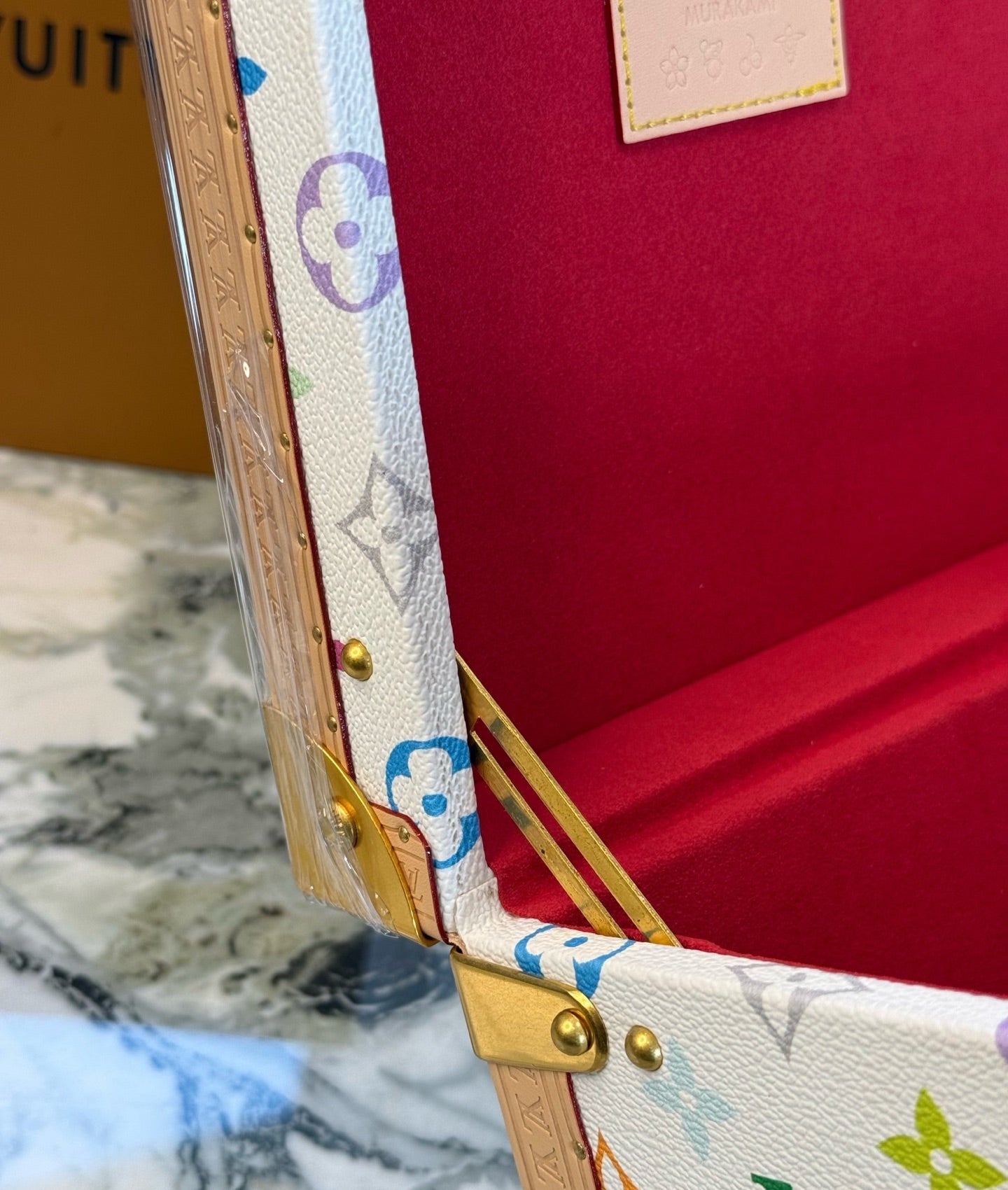 CUSTOM LV PYRAMID MONOGRAM TRUNK SET MURAKAMI WHITE