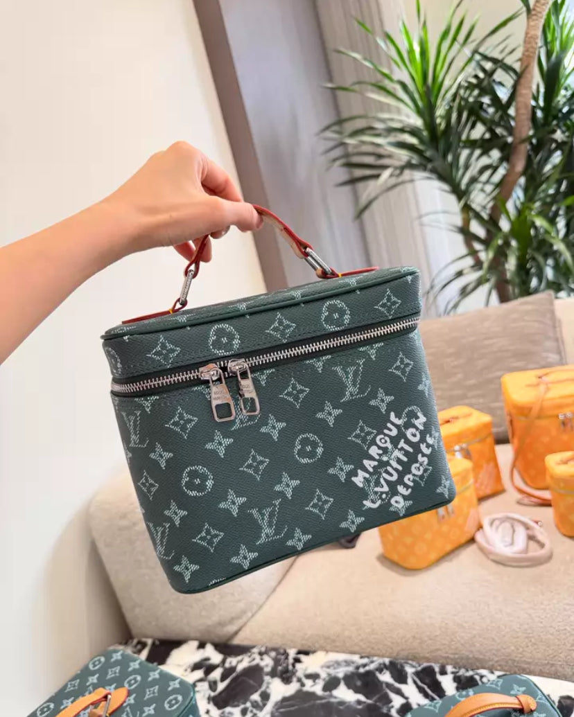 CUSTOM LV MAKE UP VANITY BAG (DENIM)