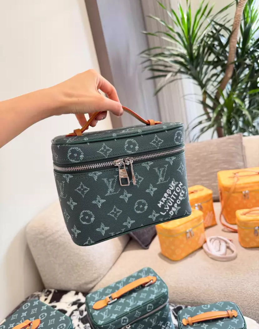 CUSTOM LV MAKE UP VANITY BAG (DENIM)