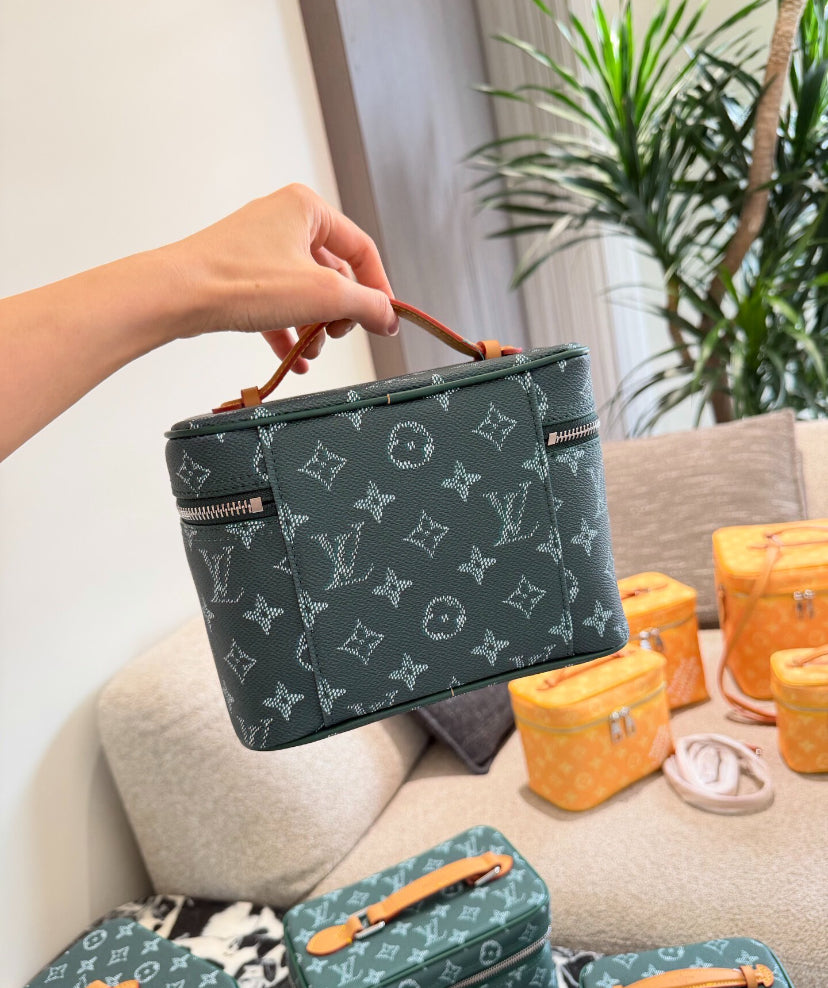CUSTOM LV MAKE UP VANITY BAG (DENIM)