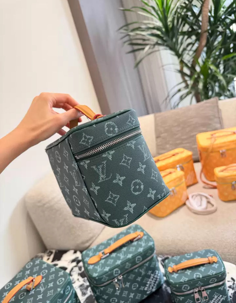 CUSTOM LV MAKE UP VANITY BAG (DENIM)