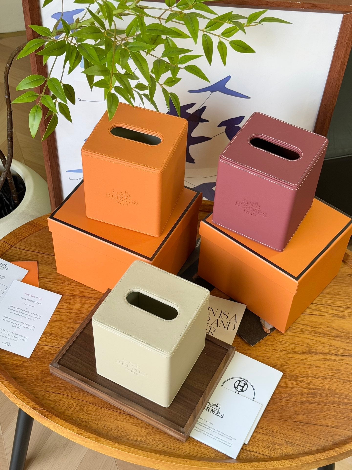 HERMES SQUARE TISSUE BOX COVER