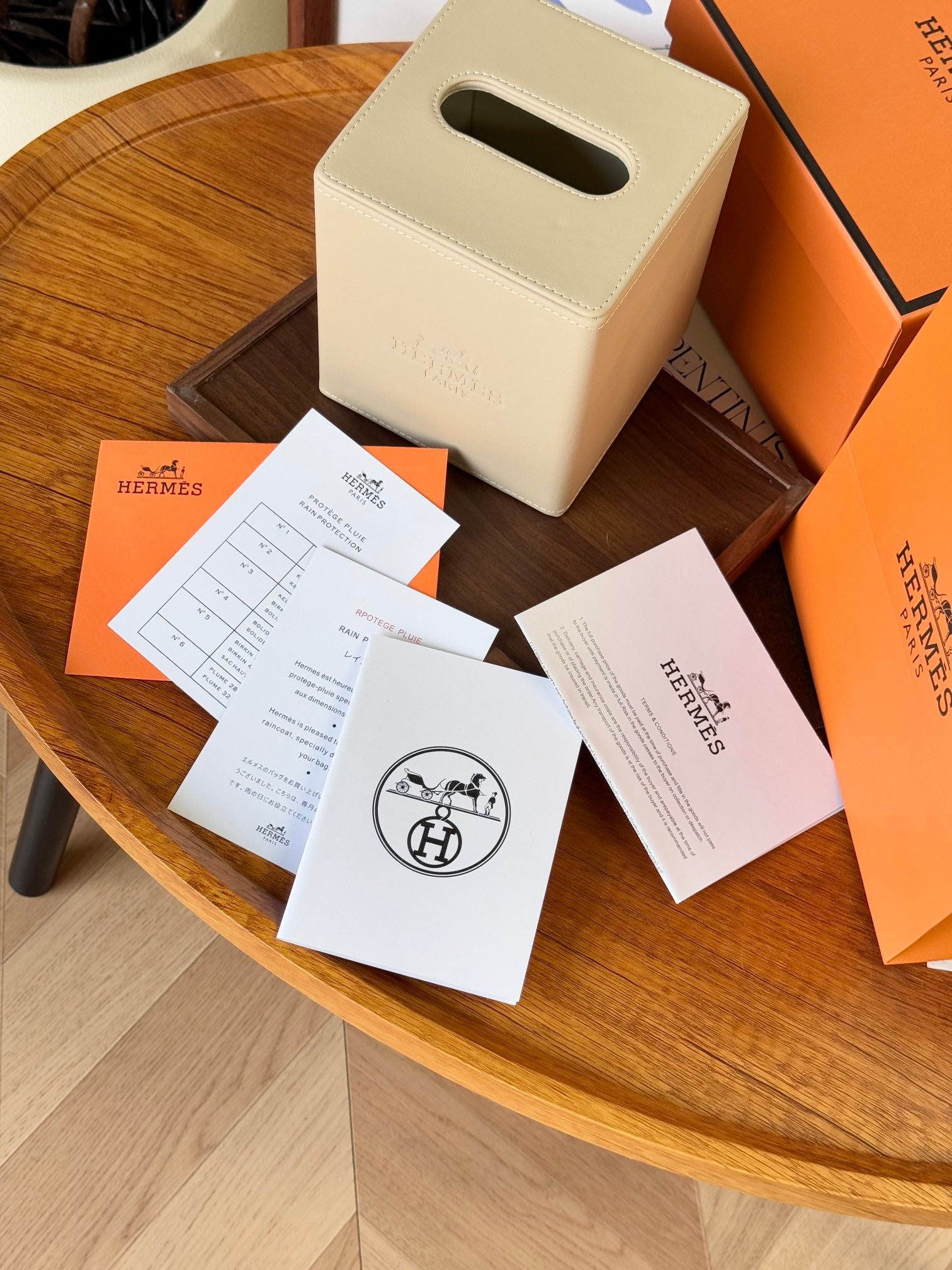 HERMES SQUARE TISSUE BOX COVER